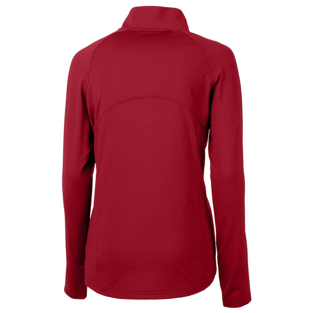 NFL San Francisco 49ers Cutter & Buck Women's Helmet Logo Adapt Eco Knit Stretch Recycled Half-Zip Pullover Top