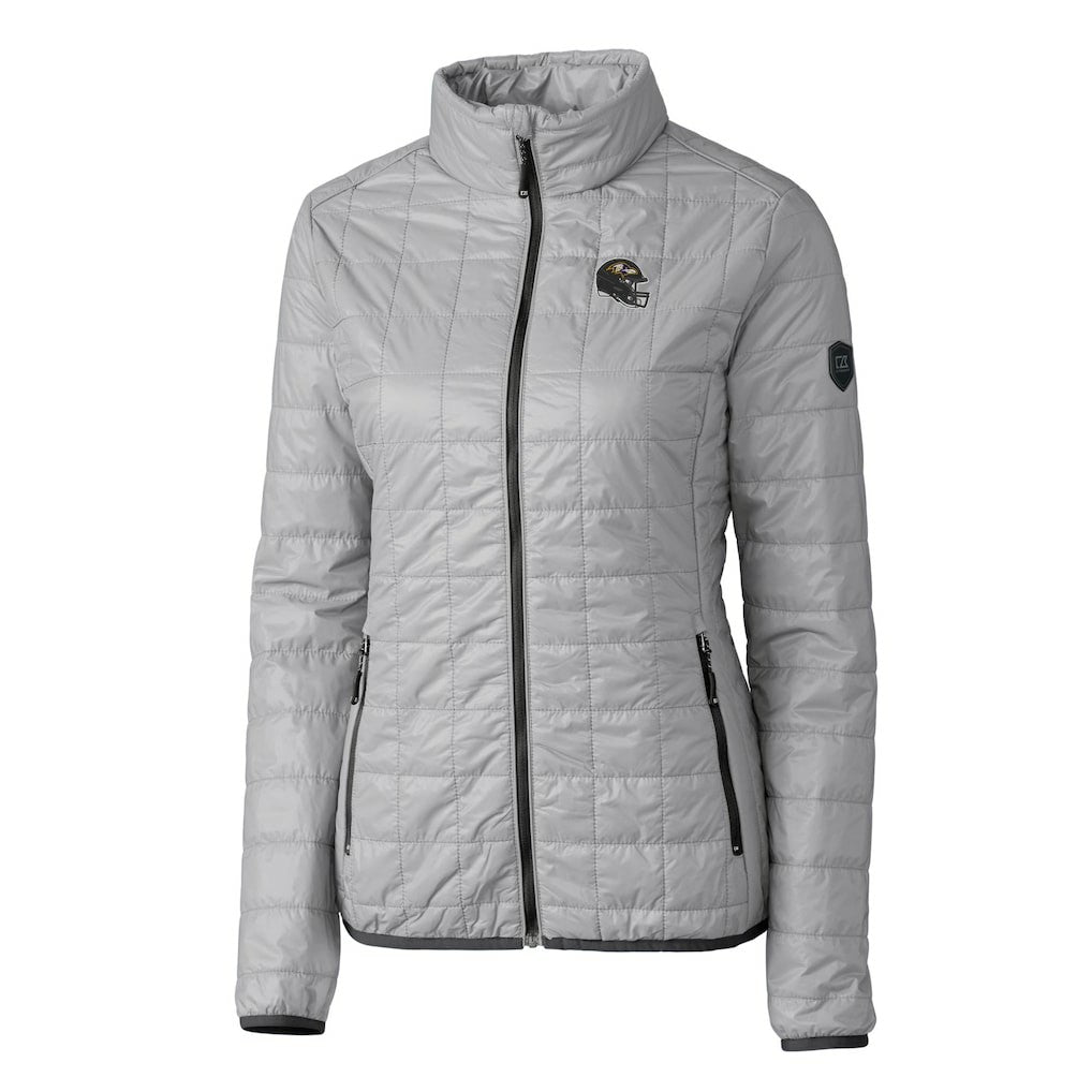 NFL Baltimore Ravens Cutter & Buck Women's Helmet Logo Rainier PrimaLoft Eco Insulated Full-Zip Puffer Jacket