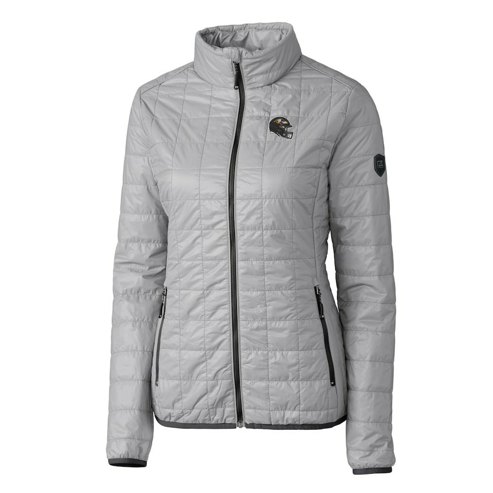NFL Baltimore Ravens Cutter & Buck Women's Helmet Logo Rainier PrimaLoft Eco Insulated Full-Zip Puffer Jacket