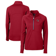NFL Kansas City Chiefs Cutter & Buck Women's Helmet Logo Adapt Eco Knit Stretch Recycled Half-Zip Pullover Top