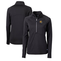 NFL Green Bay Packers Cutter & Buck Women's Helmet Logo Adapt Eco Knit Stretch Recycled Half-Zip Pullover Top