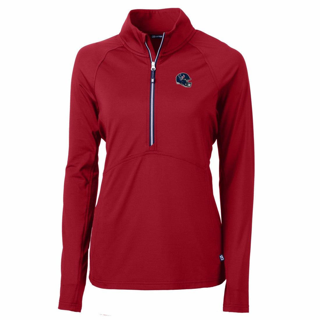 NFL Houston Texans Cutter & Buck Women's Helmet Logo Adapt Eco Knit Stretch Recycled Half-Zip Pullover Top