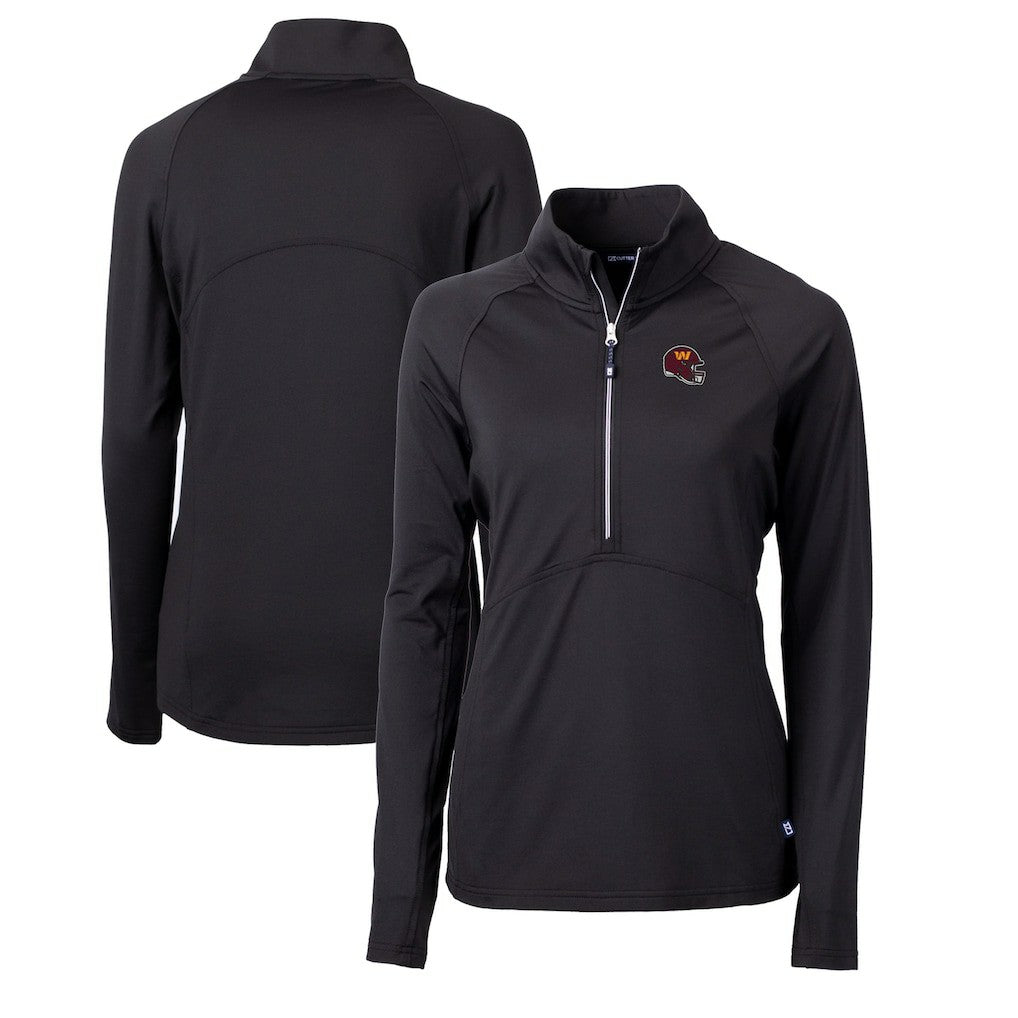 NFL Washington Commanders Cutter & Buck Women's Helmet Logo Adapt Eco Knit Stretch Recycled Half-Zip Pullover Top