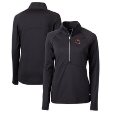 NFL Washington Commanders Cutter & Buck Women's Helmet Logo Adapt Eco Knit Stretch Recycled Half-Zip Pullover Top