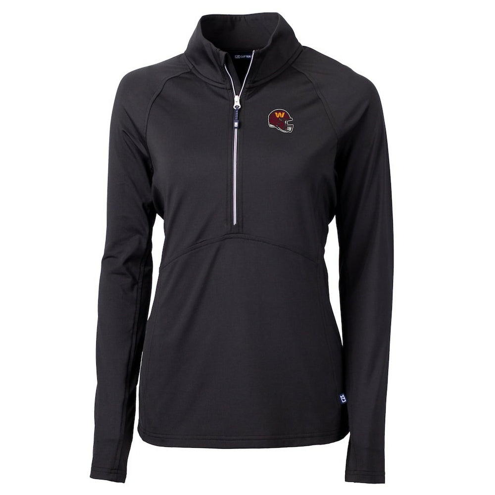 NFL Washington Commanders Cutter & Buck Women's Helmet Logo Adapt Eco Knit Stretch Recycled Half-Zip Pullover Top
