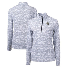 NFL New Orleans Saints Cutter & Buck Women's Helmet Logo Traverse Camo Print Stretch Quarter-Zip Pullover Top