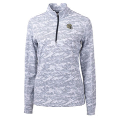 NFL New Orleans Saints Cutter & Buck Women's Helmet Logo Traverse Camo Print Stretch Quarter-Zip Pullover Top