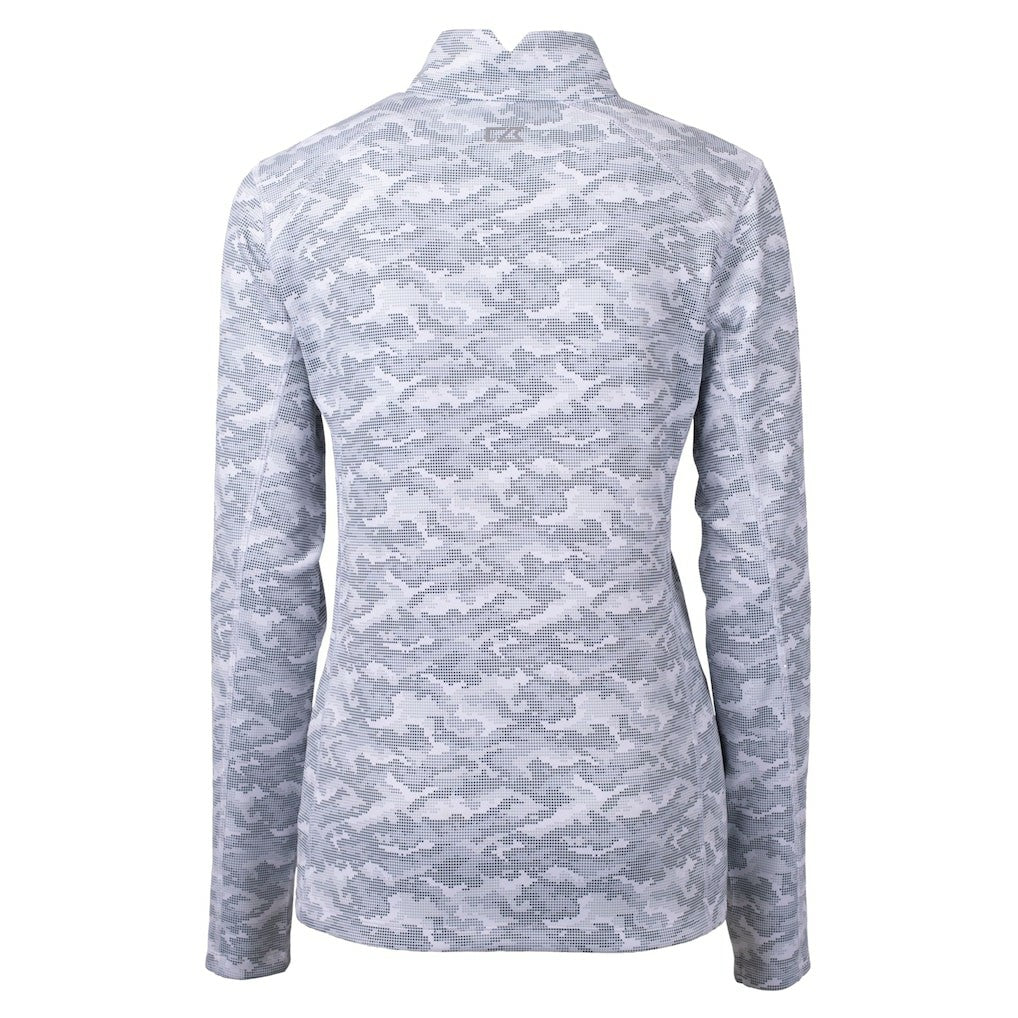 NFL New Orleans Saints Cutter & Buck Women's Helmet Logo Traverse Camo Print Stretch Quarter-Zip Pullover Top