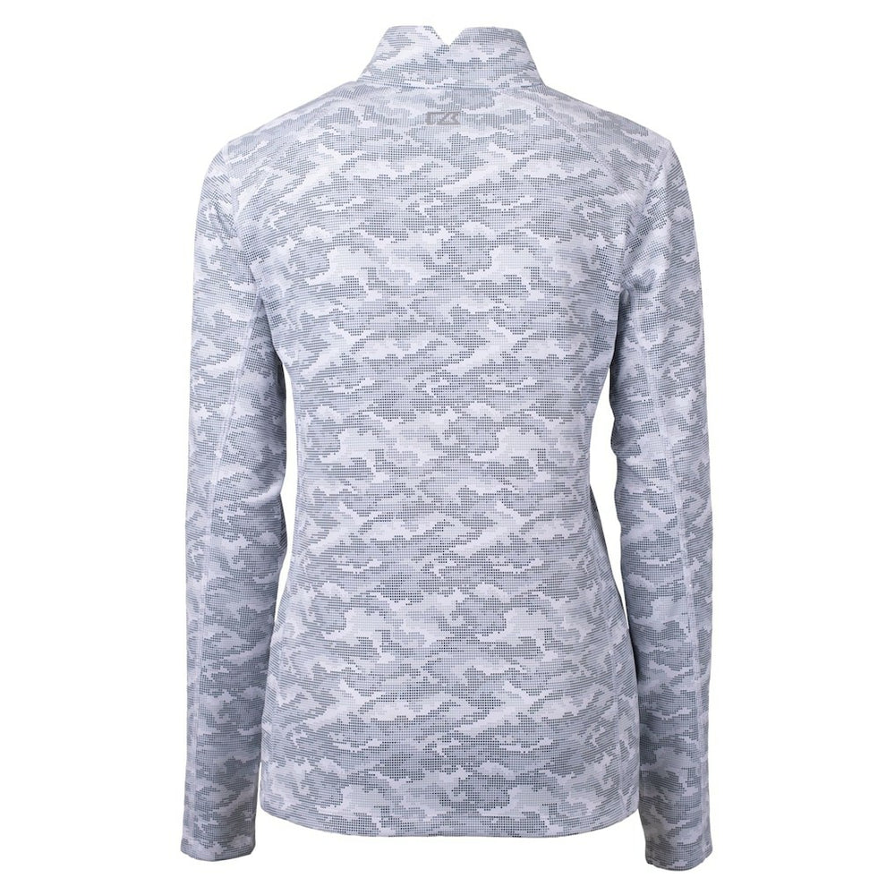 NFL New Orleans Saints Cutter & Buck Women's Helmet Logo Traverse Camo Print Stretch Quarter-Zip Pullover Top