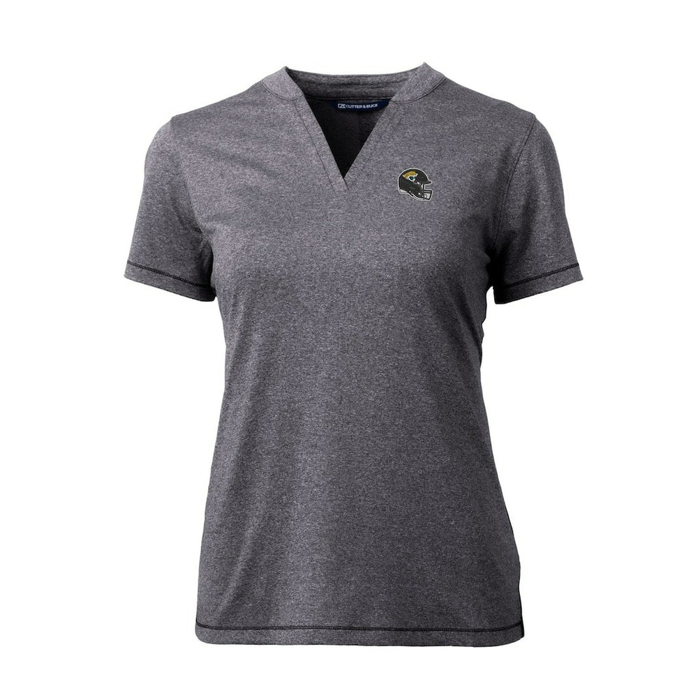 NFL Jacksonville Jaguars Cutter & Buck Women's Helmet Logo DryTec Forge Stretch V-Neck Blade Top