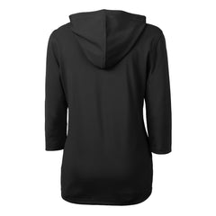 NFL Carolina Panthers Cutter & Buck Women's Helmet Logo DryTec Virtue Eco Pique Recycled 3/4-Sleeve Half-Zip Pullover Hoodie