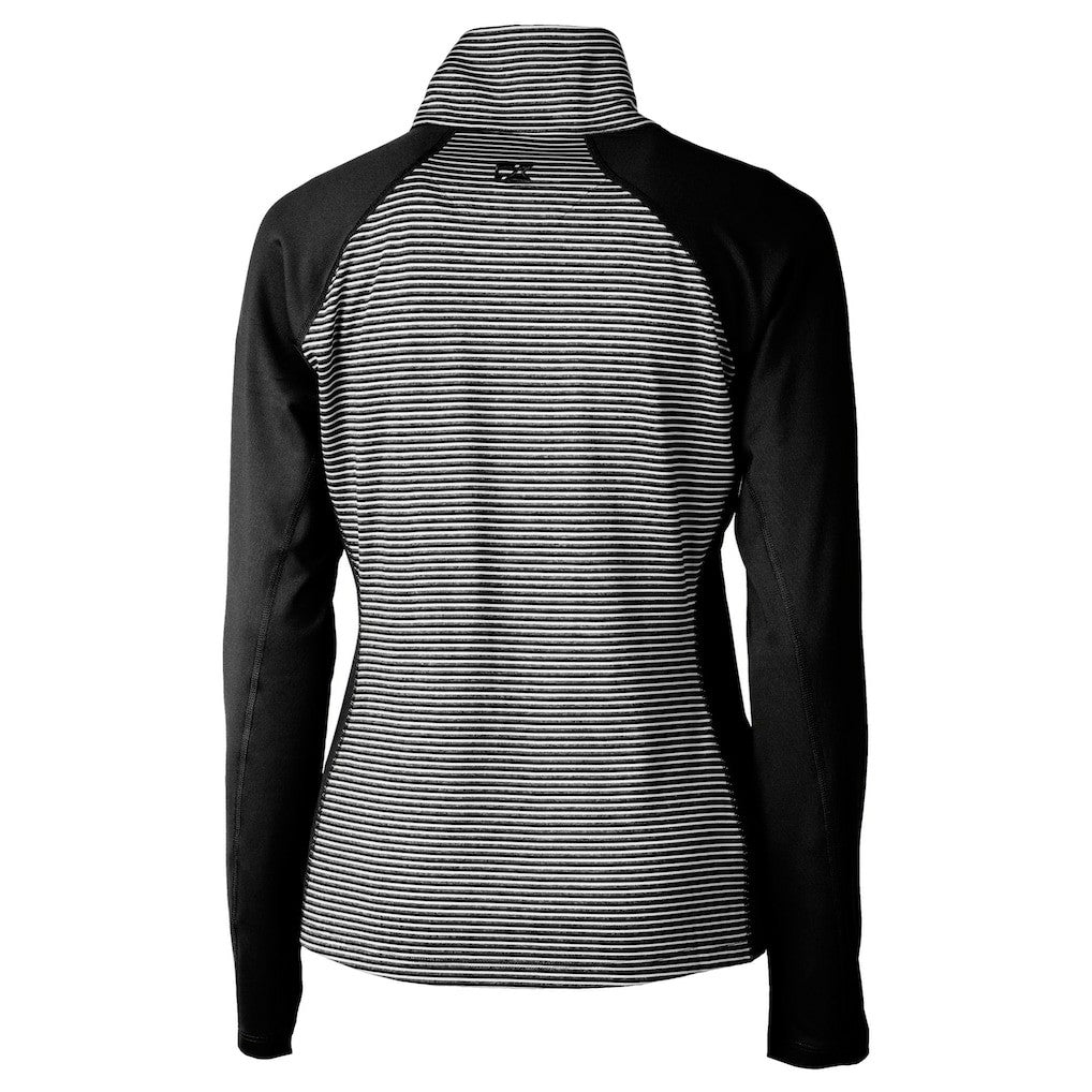 NFL Cincinnati Bengals Cutter & Buck Women's Helmet Logo DryTec Forge Tonal Stripe Stretch Half-Zip Top