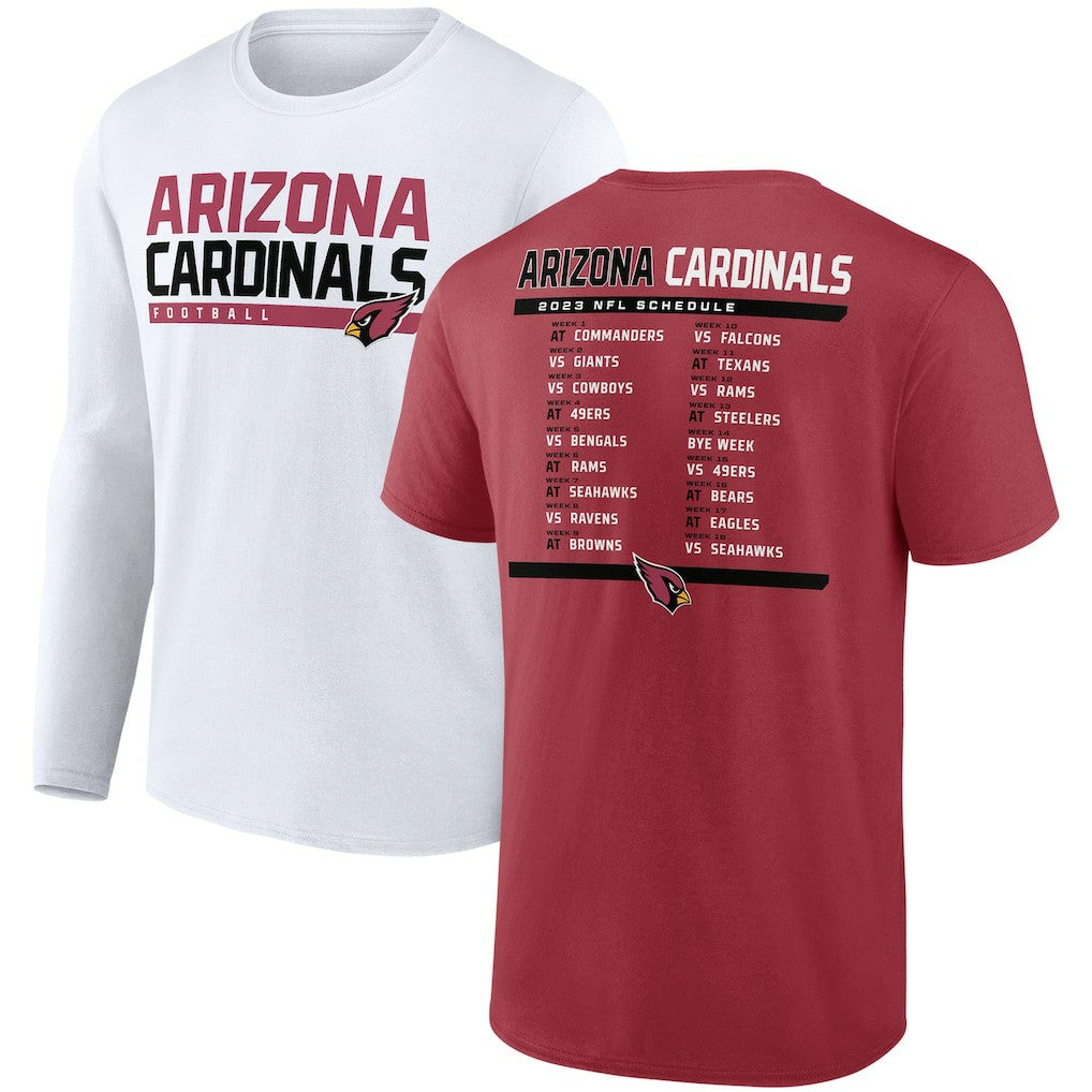 NFL Arizona Cardinals Two-Pack 2023 Schedule T-Shirt Combo Set