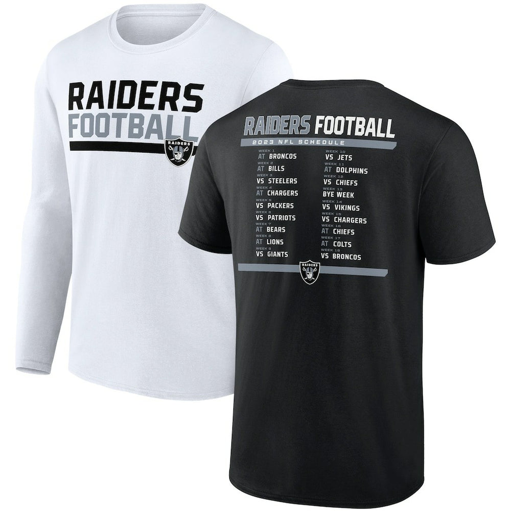 NFL Las Vegas Raiders Two-Pack 2023 Schedule T-Shirt Combo Set
