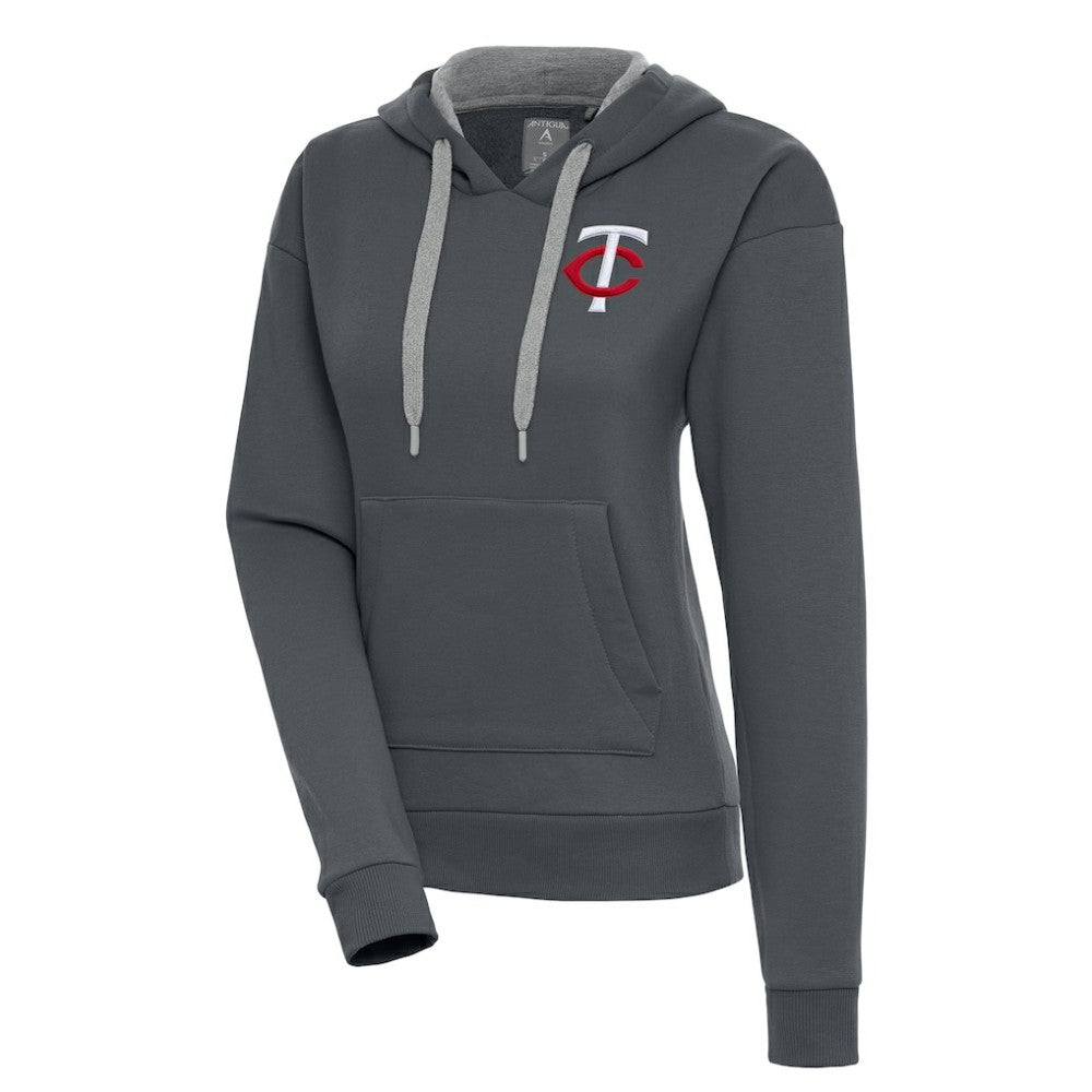 Minnesota Twins Antigua Women's Victory Pullover Hoodie - Charcoal