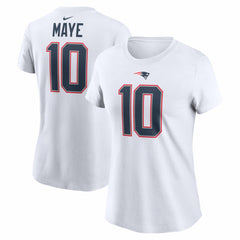 NFL New England Patriots Drake Maye  Women's Player Name & Number T-Shirt