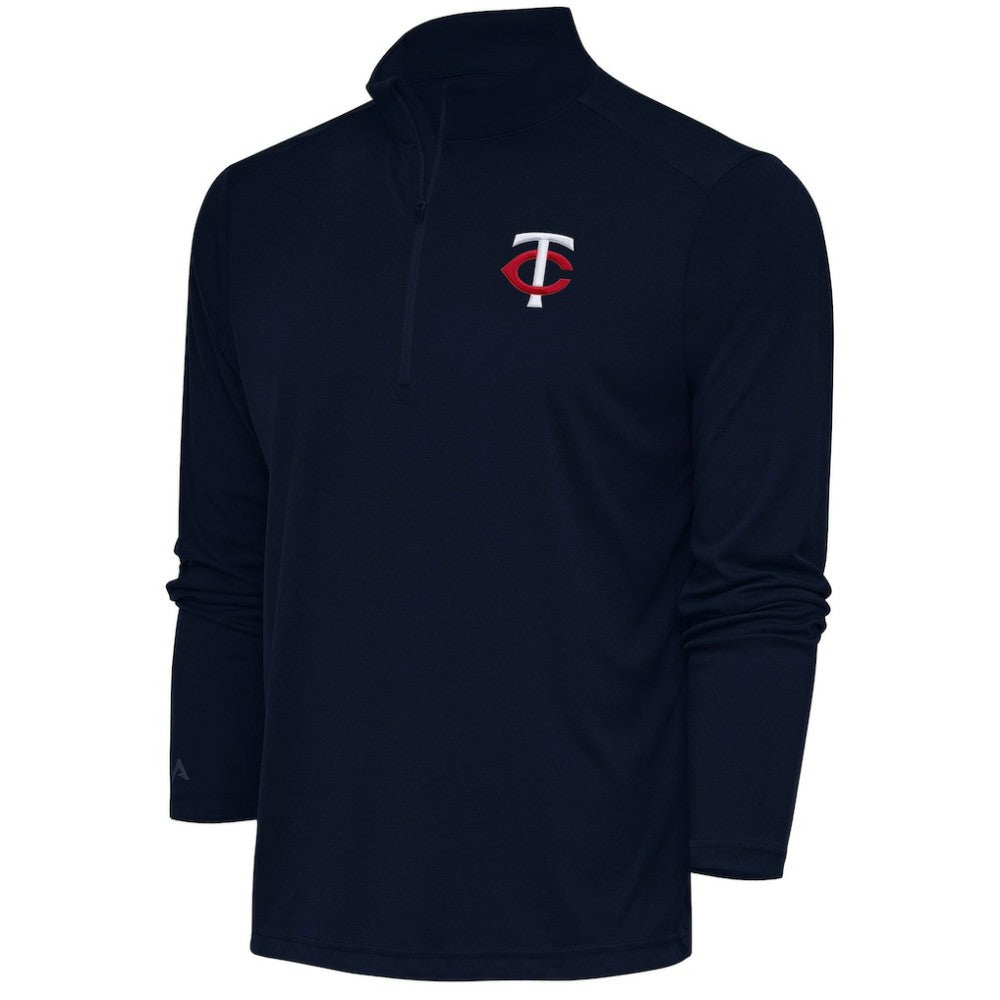 Minnesota Twins Antigua Tribute Quarter-Zip Pullover Top - Navy