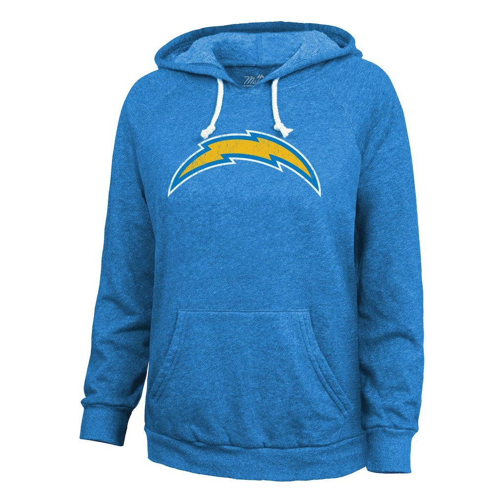NFL Los Angeles Chargers Justin Herbert  Majestic Threads Women's Name & Number Tri-Blend Pullover Hoodie