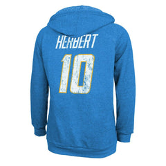 NFL Los Angeles Chargers Justin Herbert  Majestic Threads Women's Name & Number Tri-Blend Pullover Hoodie