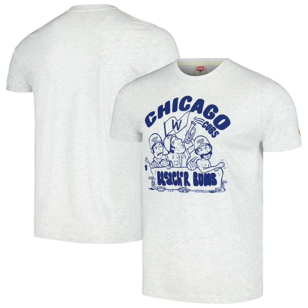 Chicago Cubs Homage Bleacher Bums Hyper Local Tri-Blend T-Shirt - Ash
