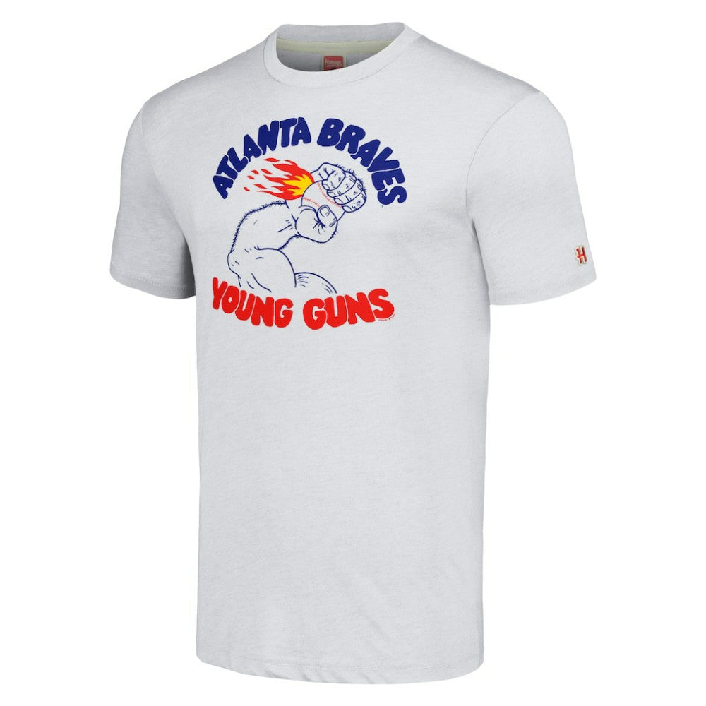 Atlanta Braves Homage Doodle Collection Young Guns Tri-Blend T-Shirt - Gray