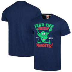 Boston Red Sox Homage Doodle Collection The Green Monster Tri-Blend T-Shirt - Navy
