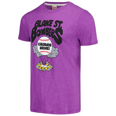 Colorado Rockies Homage Doodle Collection Blake St. Bombers Tri-Blend T-Shirt - Purple