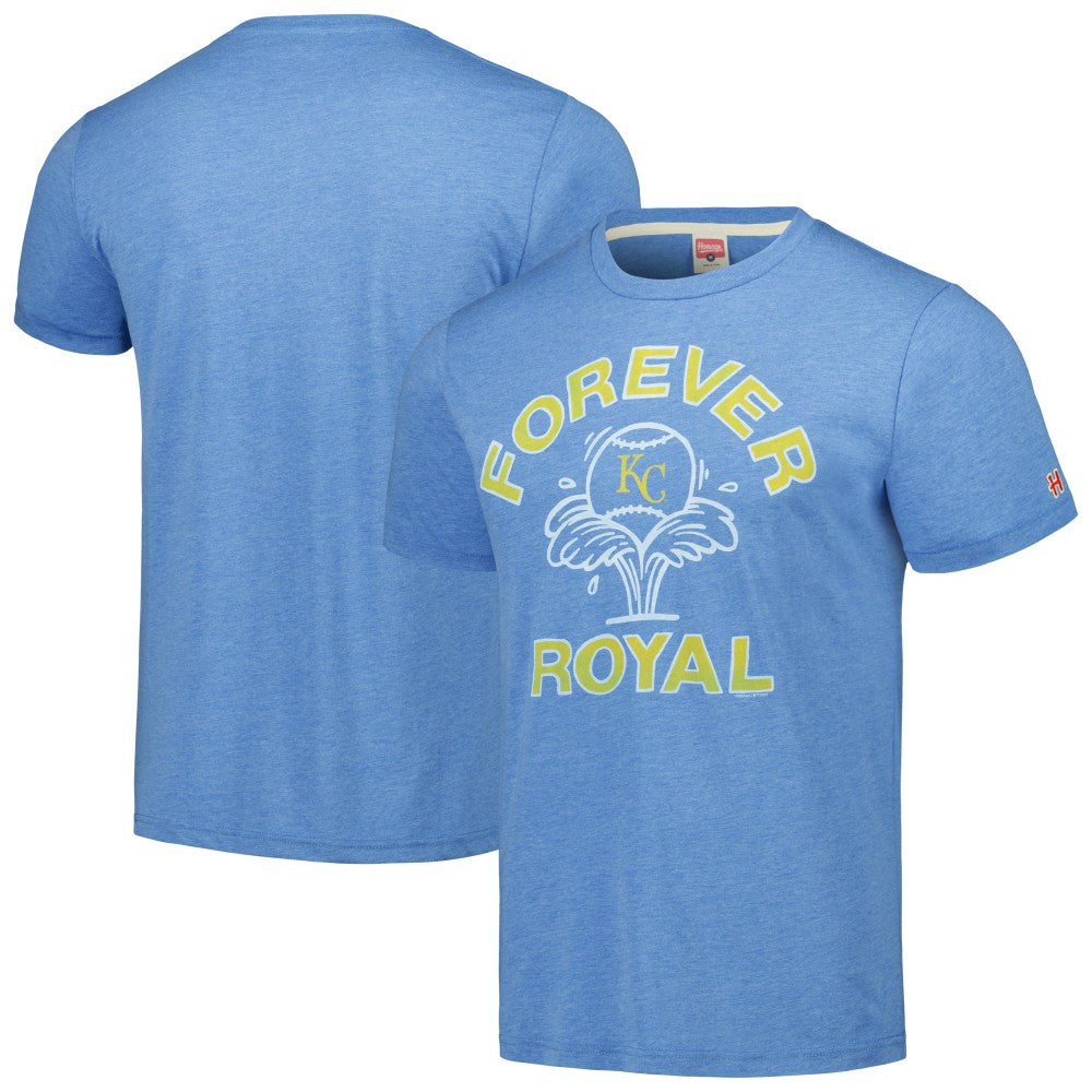 Kansas City Royals Homage Doodle Collection Forever Royal Tri-Blend T-Shirt - Light Blue