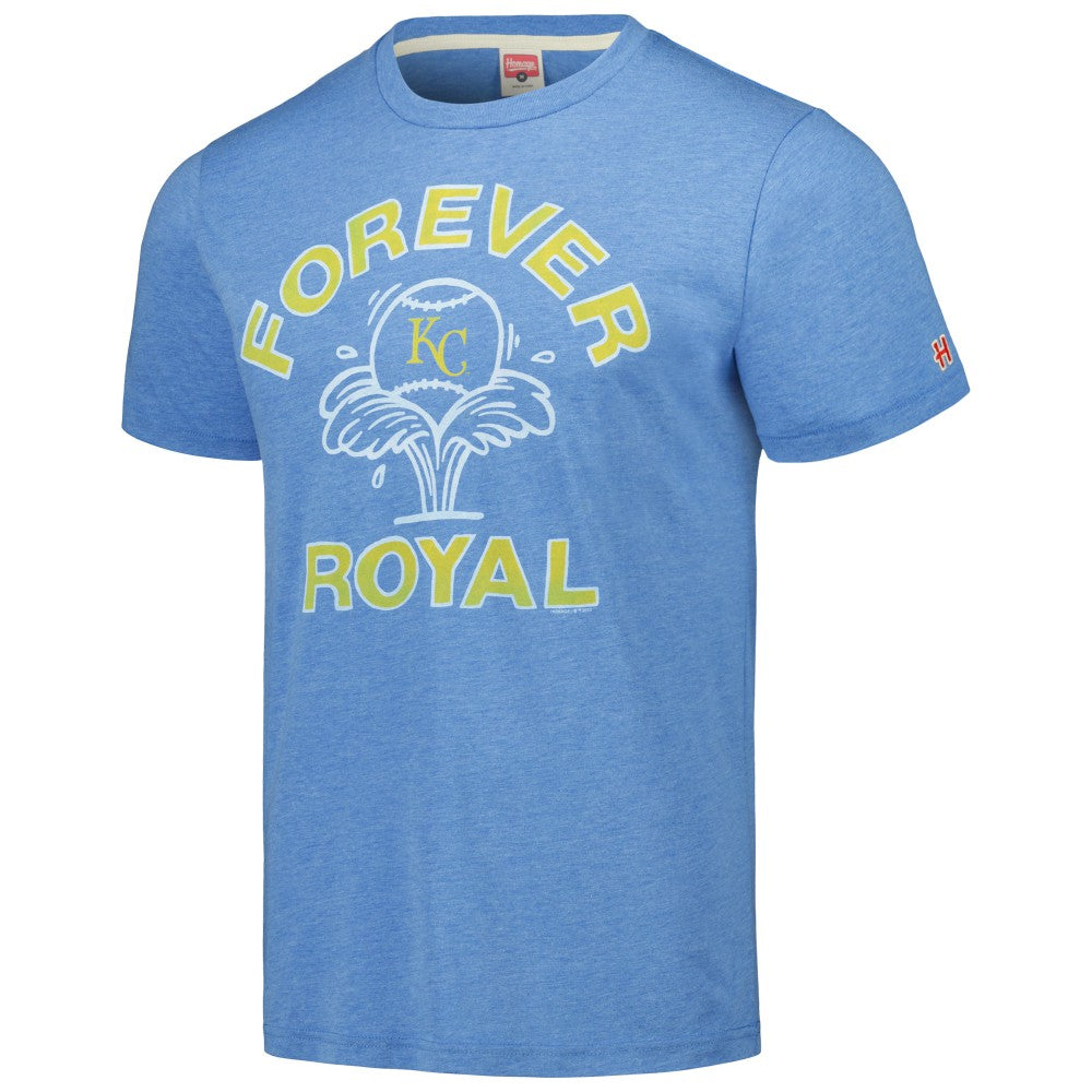 Kansas City Royals Homage Doodle Collection Forever Royal Tri-Blend T-Shirt - Light Blue