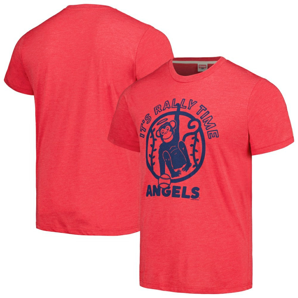 Los Angeles Angels Homage Doodle Collection It's Rally Time Tri-Blend T-Shirt - Red