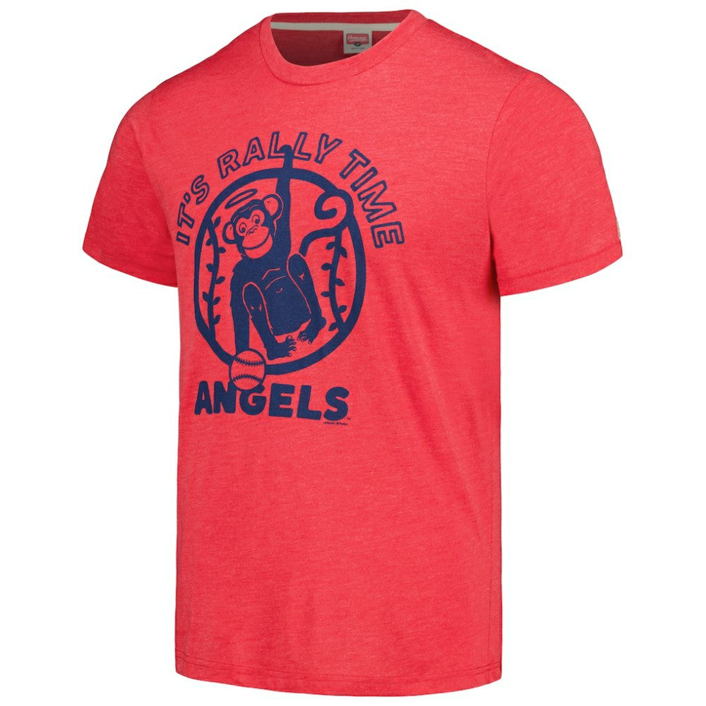 Los Angeles Angels Homage Doodle Collection It's Rally Time Tri-Blend T-Shirt - Red