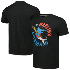 Miami Marlins Homage Doodle Collection Let's Go Fish Tri-Blend T-Shirt - Black