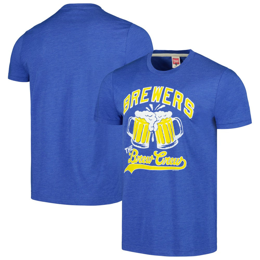 Milwaukee Brewers Homage Doodle Collection The Brew Crew Tri-Blend T-Shirt - Royal