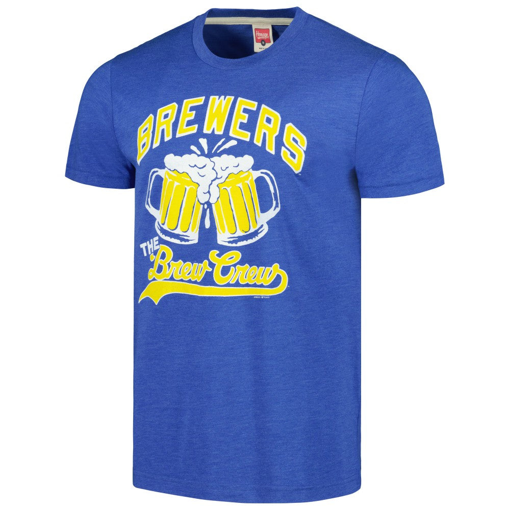 Milwaukee Brewers Homage Doodle Collection The Brew Crew Tri-Blend T-Shirt - Royal