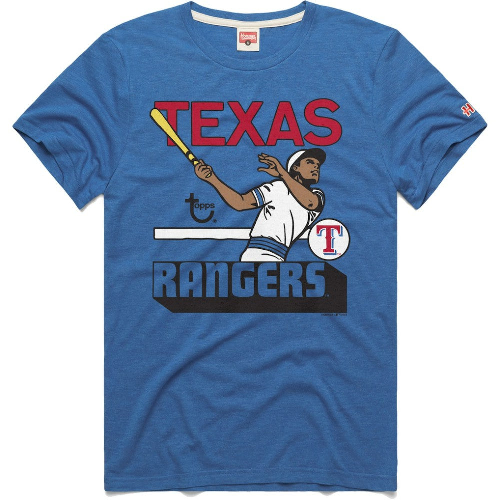 Texas Rangers Homage x Topps Tri-Blend T-Shirt - Royal
