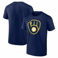 Milwaukee Brewers Logo Athletic Official Logo T-Shirt - Navy