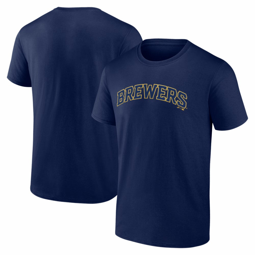 Milwaukee Brewers Logo Athletic Wordmark T-Shirt - Navy