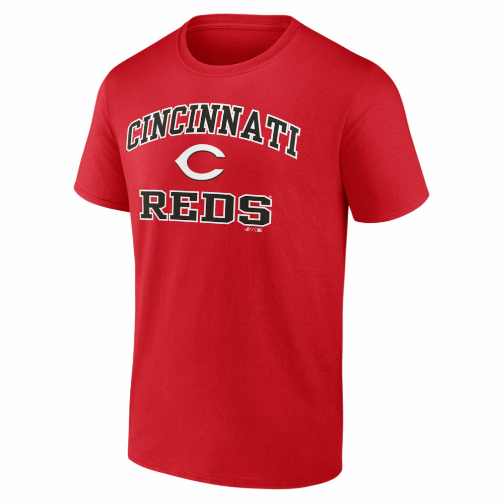 Cincinnati Reds Logo Athletic Heart and Soul T-Shirt - Red