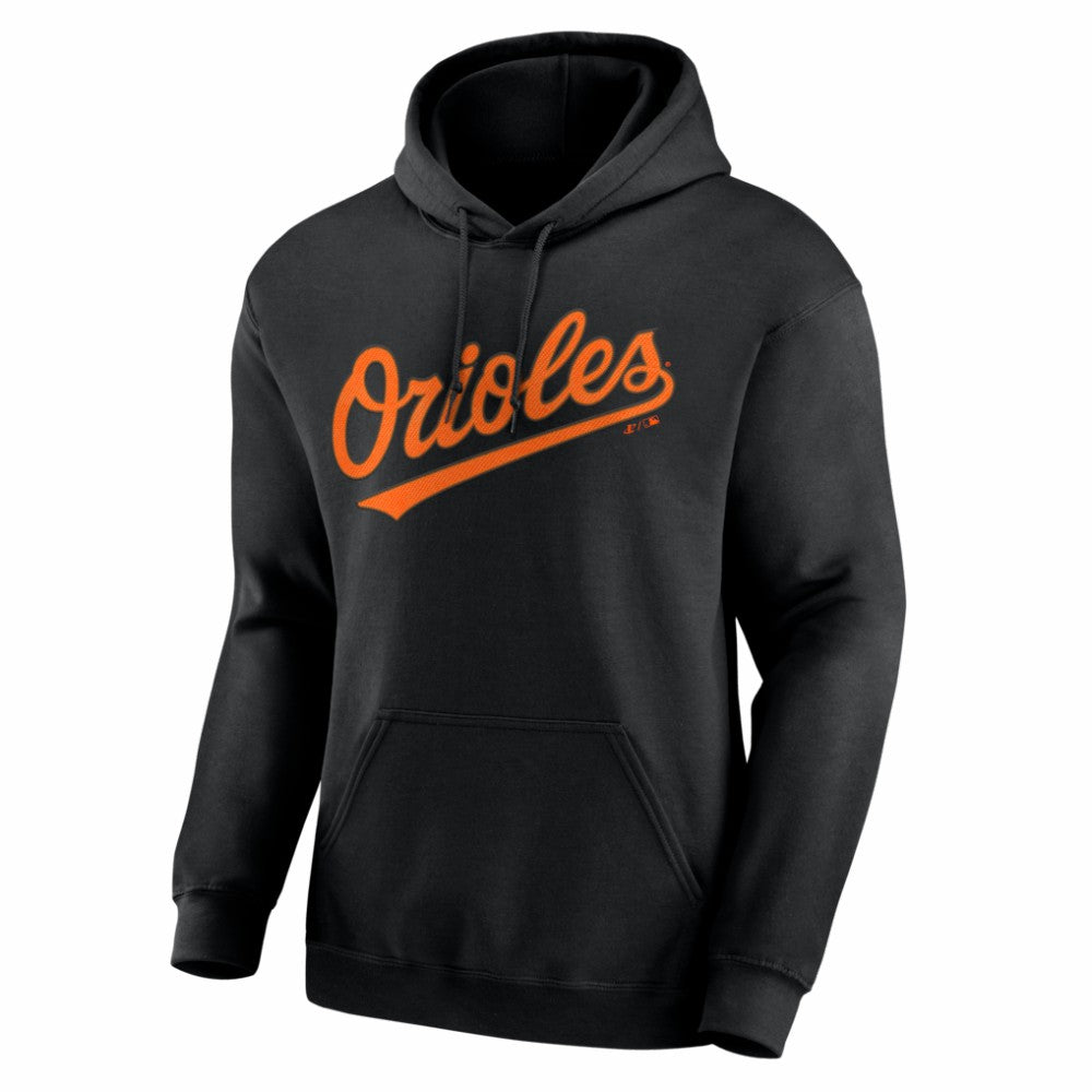 Baltimore Orioles Logo Athletic Wordmark Hoodie - Black