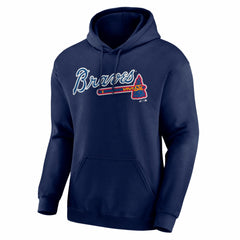 Atlanta Braves Logo Athletic Wordmark Hoodie - Navy