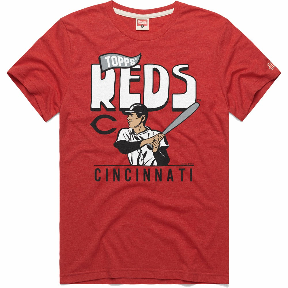 Cincinnati Reds Homage x Topps Tri-Blend T-Shirt - Red