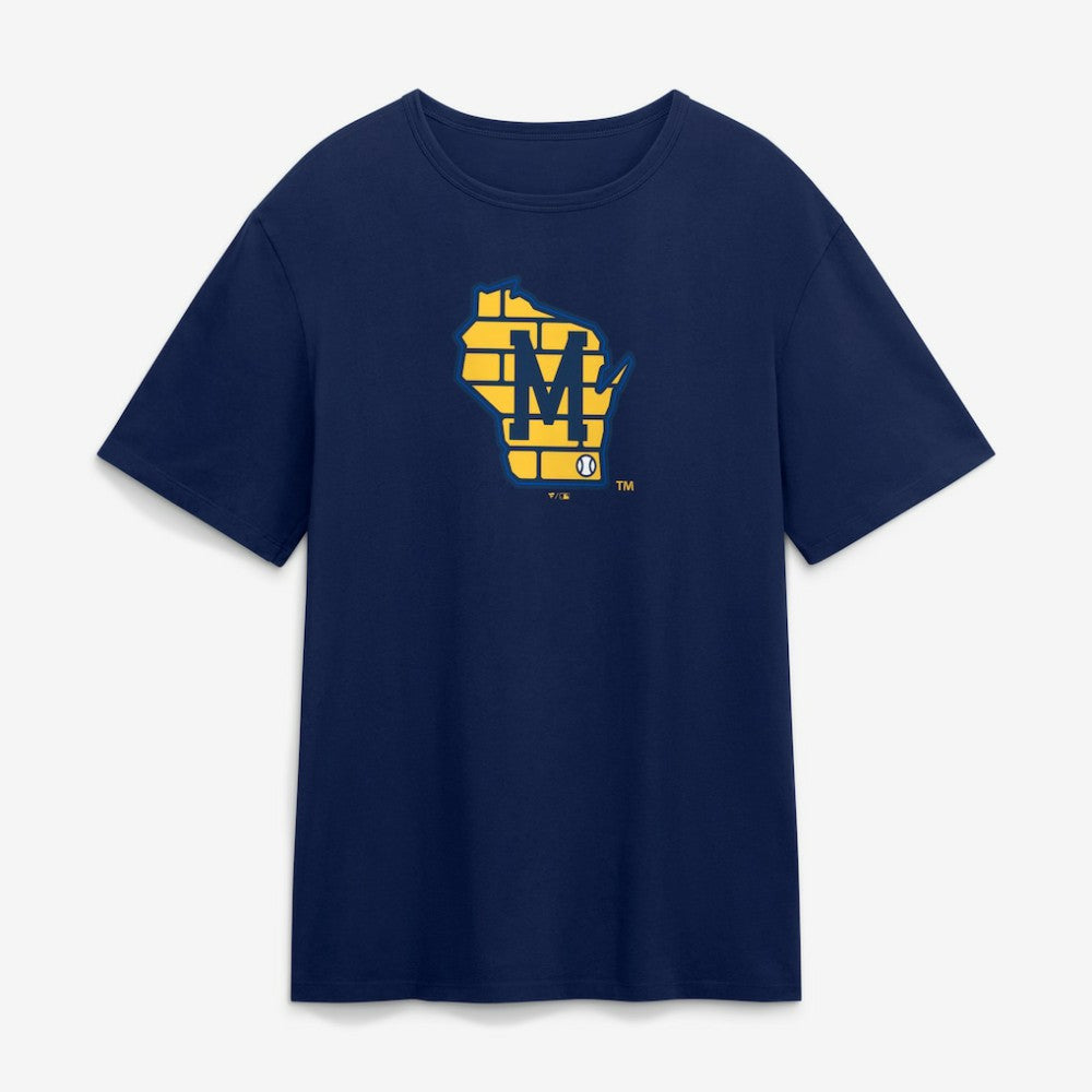 Milwaukee Brewers Alternate Logo Legacy T-Shirt - Navy