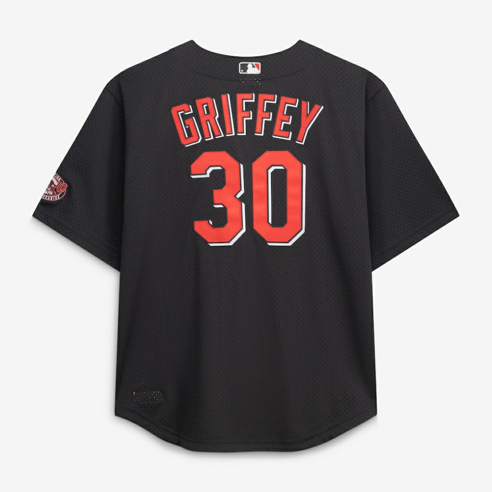 Ken Griffey Jr. Cincinnati Reds Big & Tall Cooperstown Mesh Batting Practice Jersey - Black | Mitchell & Ness