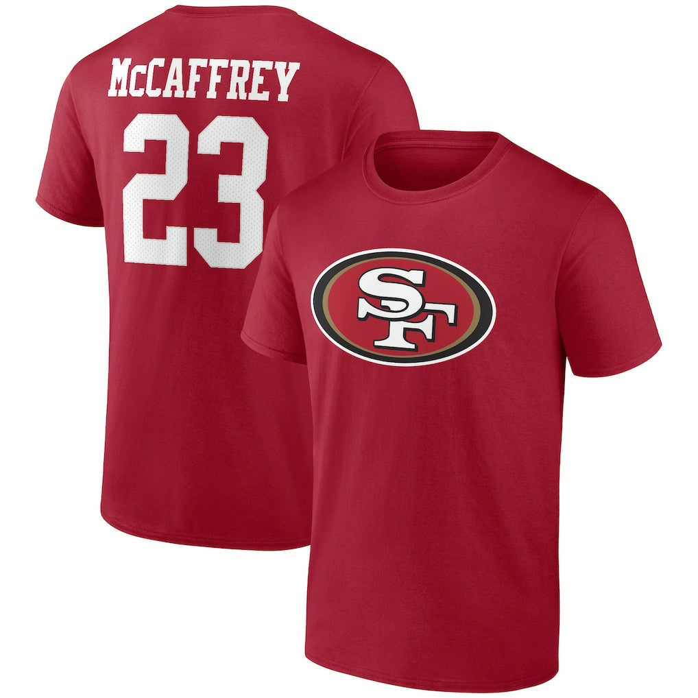 NFL San Francisco 49ers Christian McCaffrey  Player Icon Name & Number T-Shirt