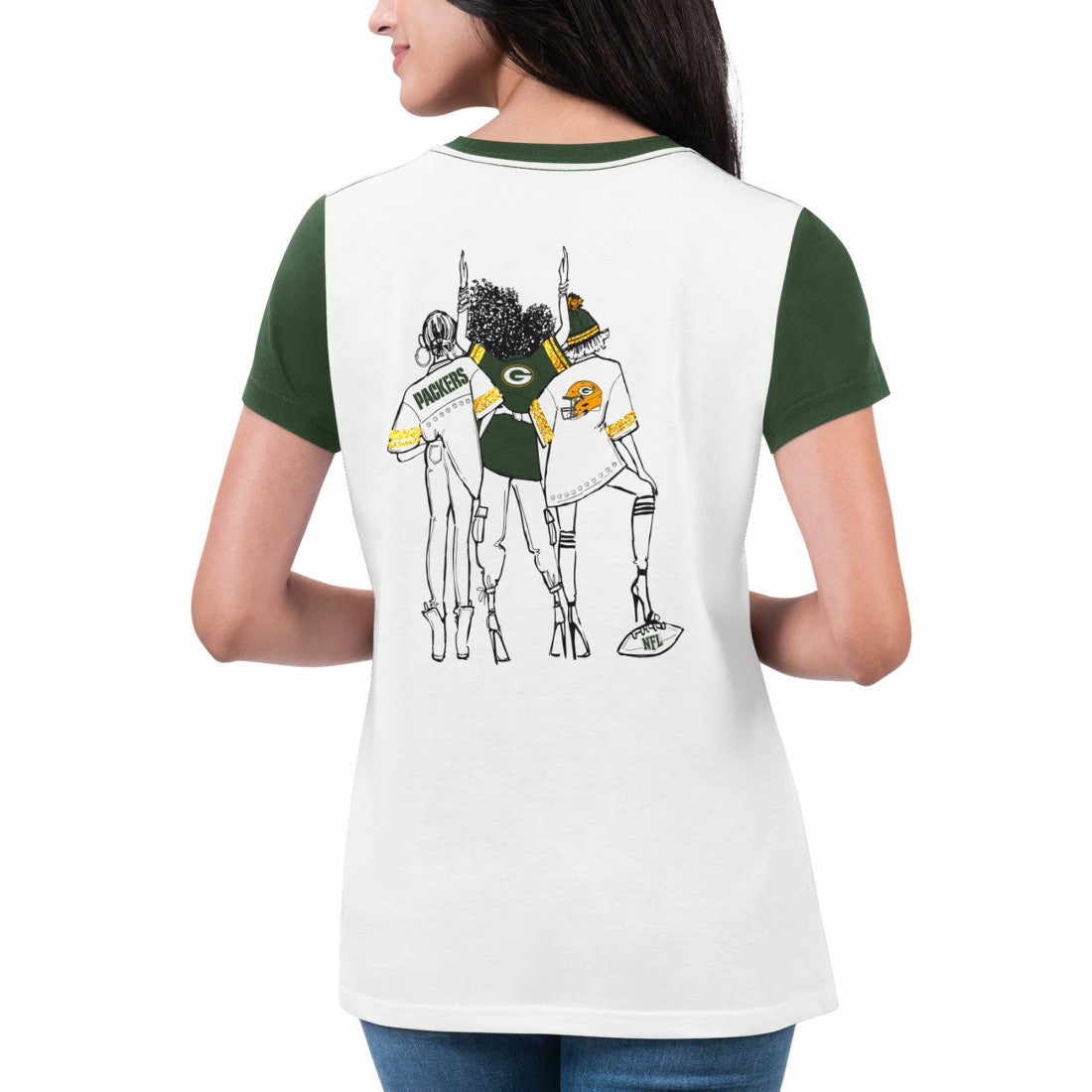 NFL Green Bay Packers G-III 4Her by Carl Banks Women's Fashion Illustration T-Shirt