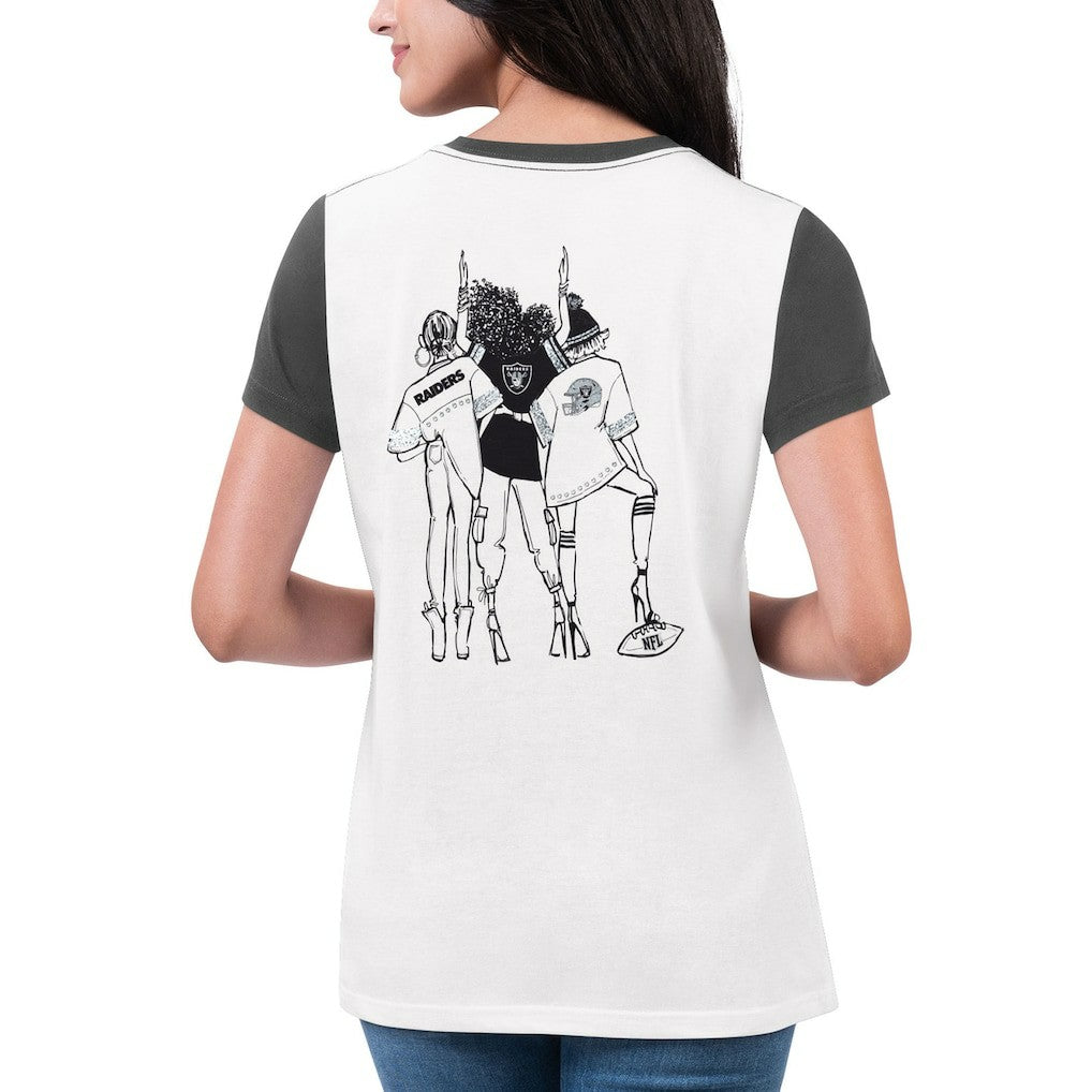 NFL Las Vegas Raiders G-III 4Her by Carl Banks Women's Fashion Illustration T-Shirt