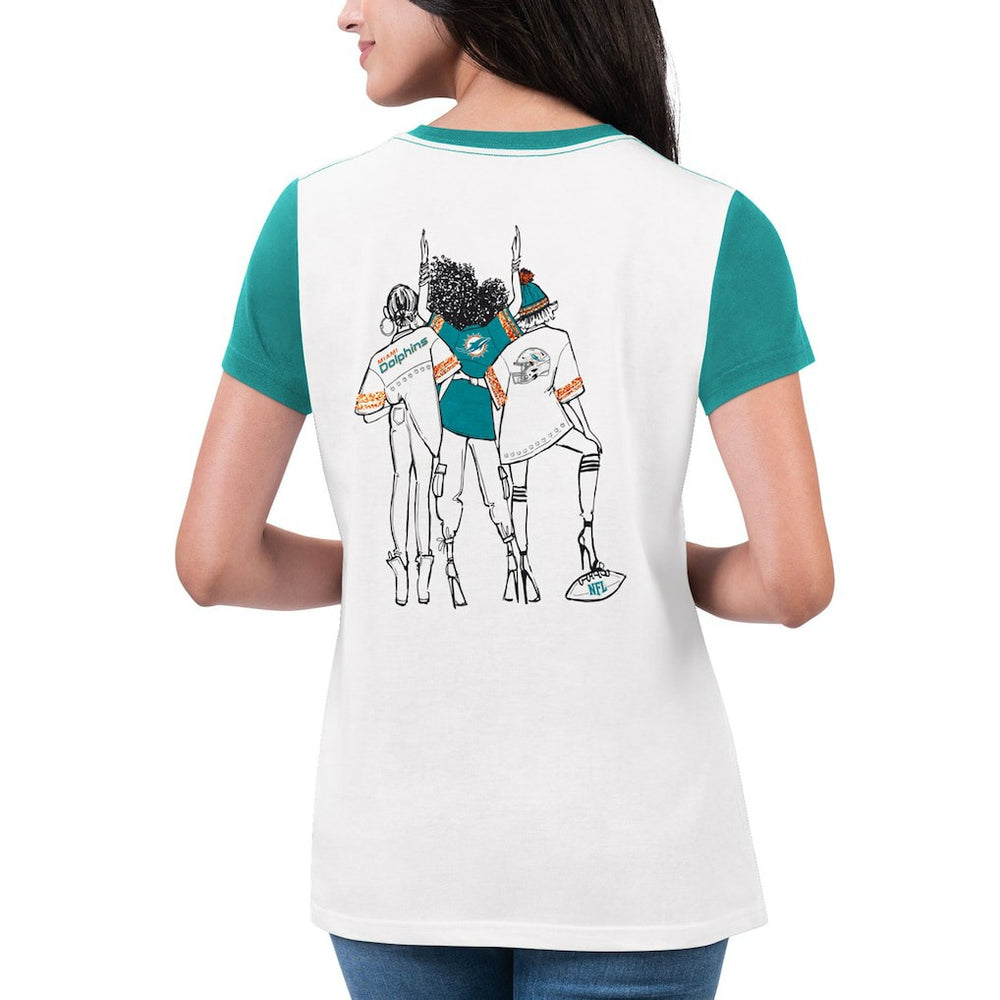 NFL Miami Dolphins G-III 4Her by Carl Banks Women's Fashion Illustration T-Shirt