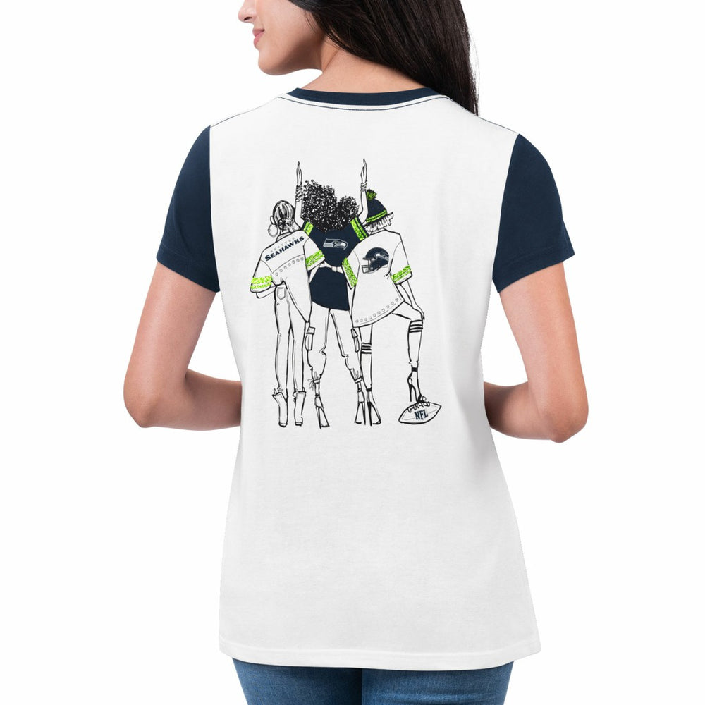 NFL Seattle Seahawks G-III 4Her by Carl Banks Women's Fashion Illustration T-Shirt