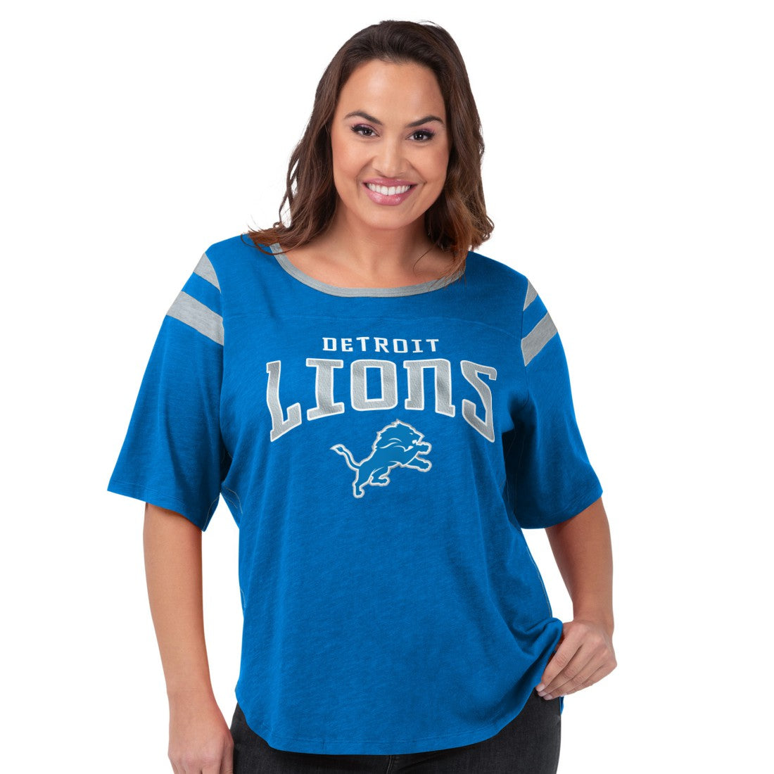 NFL Detroit Lions G-III 4Her by Carl Banks Women's Plus Size Linebacker T-Shirt