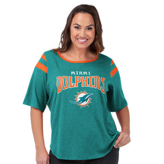 NFL Miami Dolphins G-III 4Her by Carl Banks Women's Plus Size Linebacker T-Shirt